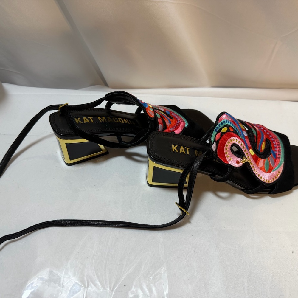Kat Maconie Vibrant Embroidered Sandals - Picture 3 of 9